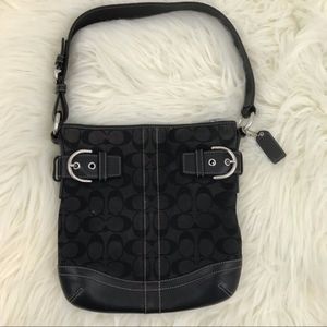 🔥Closing Sale Coach Jacquard Black Shoulder Purse
